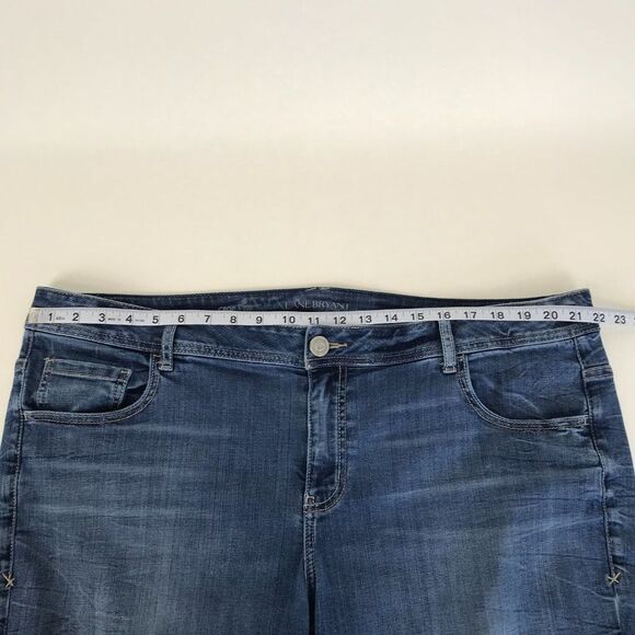 Lane Bryant Genius Fit Crop Jeans Women's Plus Size 22 Distressed Stretch - Picture 5 of 11